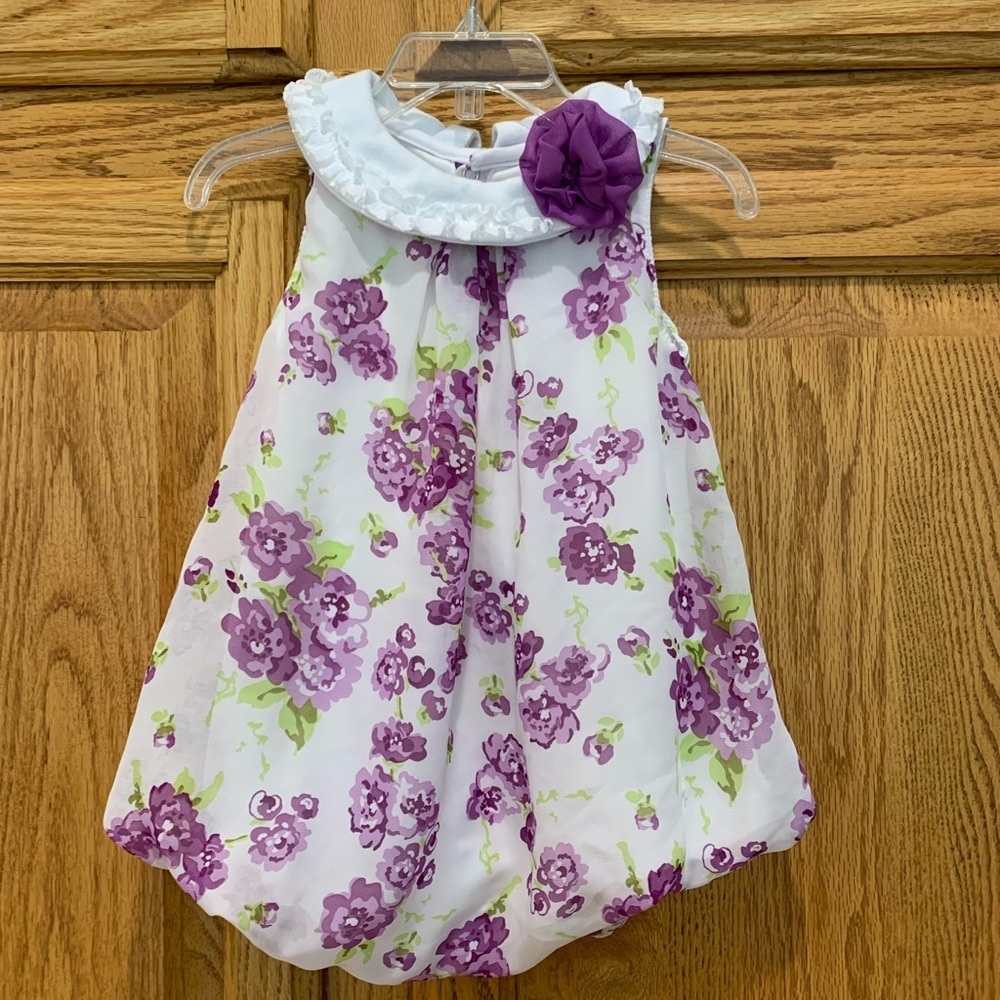 Baby essentials dressy Floral Baby Dress with Purple Flowers, size 24 mos